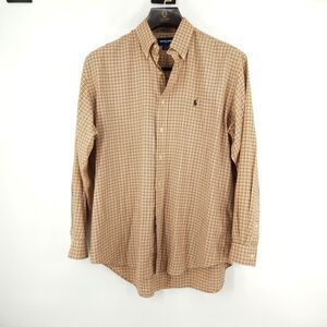 Vintage 90s Polo Golf Ralph Lauren Shirt Tilden Men Large Plaid Button Up Logo